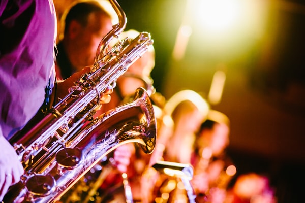 Jazz saxophonist performing