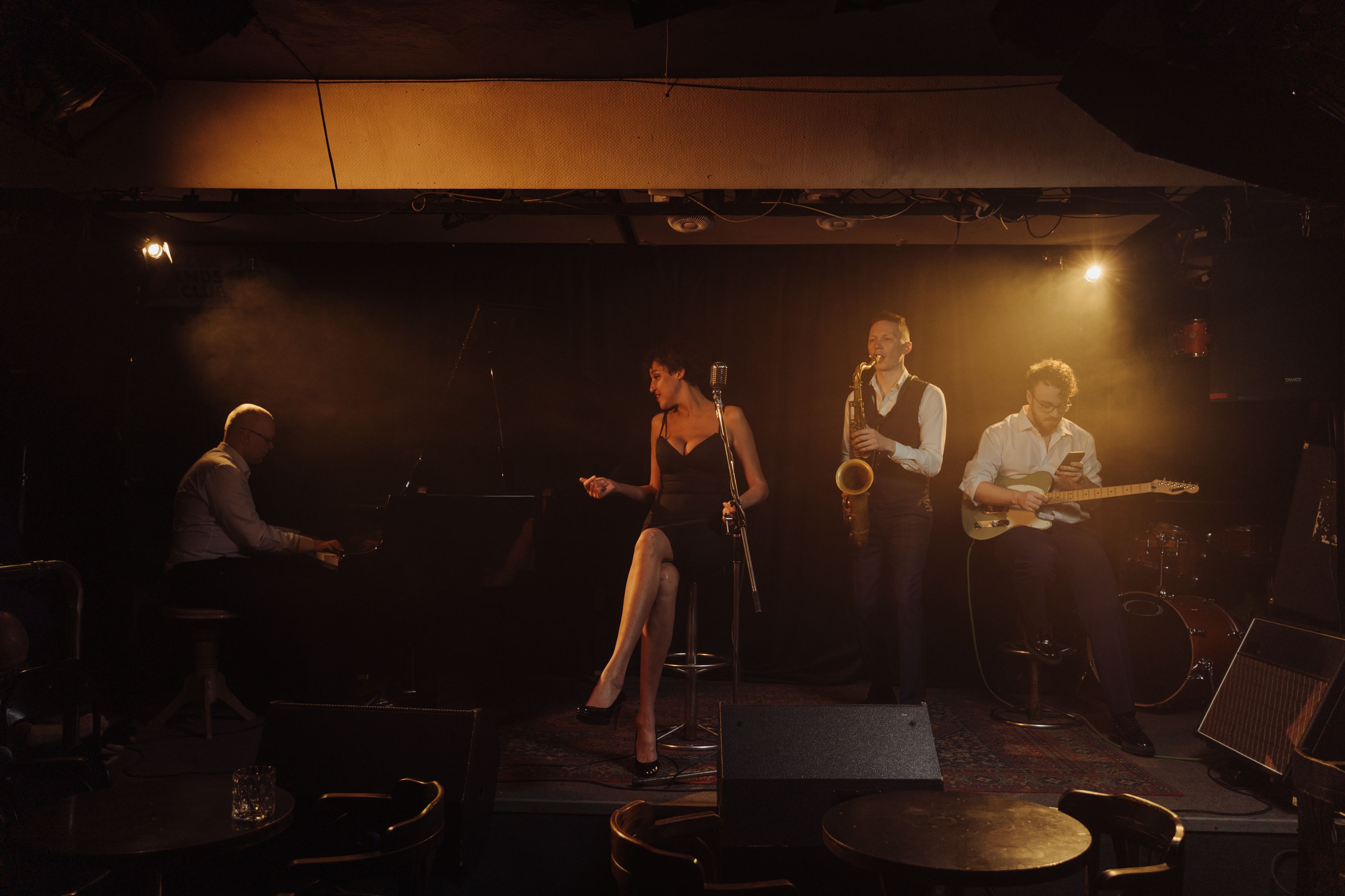 Jazz band performing on stage